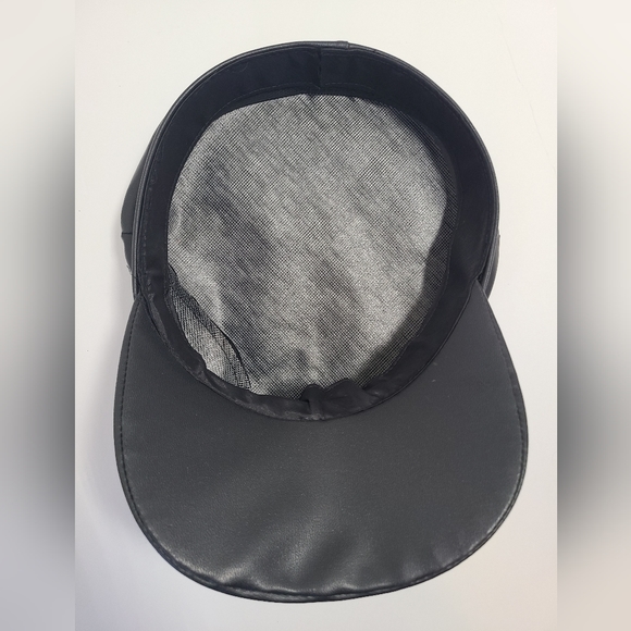 Black Biker Cap Hat w/ Chain Halloween Costume One Size OS Cosplay Alternative - Picture 7 of 7